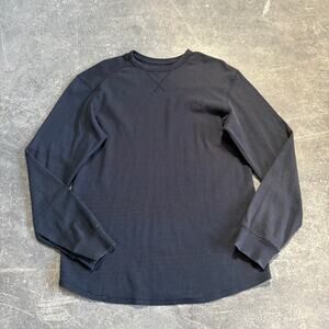 Volcom Sweatshirt Size L Black Waffle Knit Pullover Crew Neck Casual Outdoors